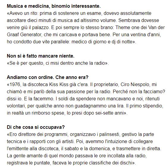 Il Signore dell'etere - Sasà Capobianco durante un'intervista sulla storia della radio libera in Italia